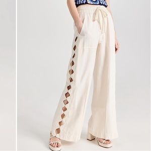 Sea NY Leona Pants Cream/White Size Small